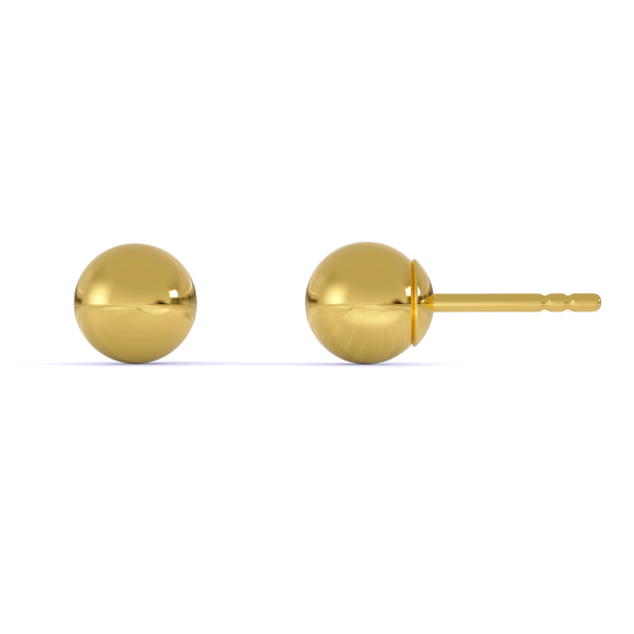Solid 14K Gold Ball Stud Earrings 5MM A unique and timeless piece of jewelry that will be cherished for years to come! Simple and classic, ball earrings are clearly a must-have. Ideal for everyday wear with a bright shine polished touch.