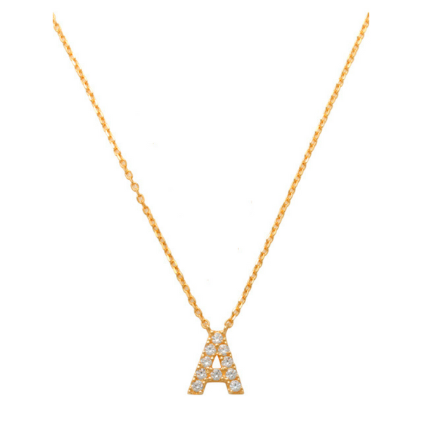 Pave A Initial Necklace 14K Gold A unique and timeless piece of jewelry that will be cherished for years to come! This stunning piece is perfect for adding a touch a personalization and style to any outfit.   Professionally designed with integrity, this necklace offers up an easy read for all to admire. Choose a letter, making it a truly special and unique piece of jewelry.