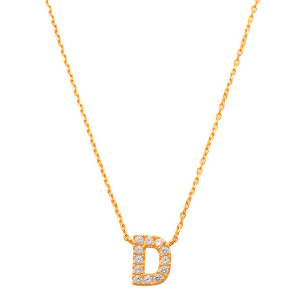 Pave D Initial Necklace 14K Gold A unique and timeless piece of jewelry that will be cherished for years to come! This stunning piece is perfect for adding a touch a personalization and style to any outfit.   Professionally designed with integrity, this necklace offers up an easy read for all to admire. Choose a letter, making it a truly special and unique piece of jewelry.