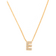 Pave E Initial Necklace 14K Gold A unique and timeless piece of jewelry that will be cherished for years to come! This stunning piece is perfect for adding a touch a personalization and style to any outfit.   Professionally designed with integrity, this necklace offers up an easy read for all to admire. Choose a letter, making it a truly special and unique piece of jewelry.