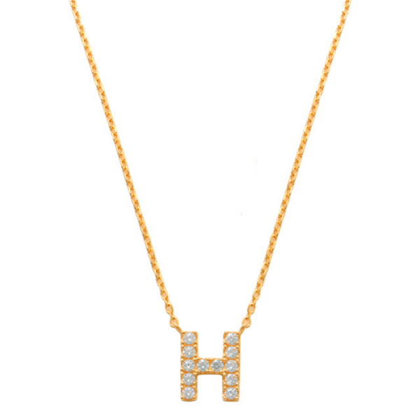 Pave H Initial Necklace 14K Gold A unique and timeless piece of jewelry that will be cherished for years to come! This stunning piece is perfect for adding a touch a personalization and style to any outfit.   Professionally designed with integrity, this necklace offers up an easy read for all to admire. Choose a letter, making it a truly special and unique piece of jewelry.