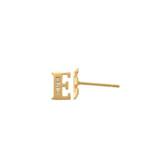 E Initial Earrings 14K Gold The perfect statement-maker for any occasion. Wear it stacked or by itself.   Each detail of the letter is carefully perfected and formed for easy reading. Simple and charming they can dress up every outfit with personalized style. These earrings are designed to be worn alone or mixed with other earrings. Your everyday earring choose just got a whole lot easier.