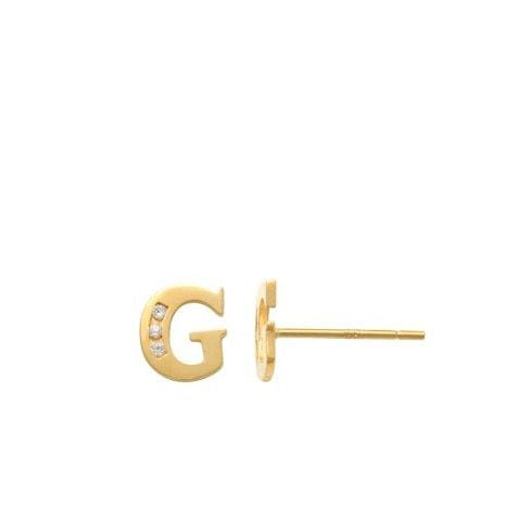 G Initial Earrings 14K Gold The perfect statement-maker for any occasion. Wear it stacked or by itself.   Each detail of the letter is carefully perfected and formed for easy reading. Simple and charming they can dress up every outfit with personalized style. These earrings are designed to be worn alone or mixed with other earrings. Your everyday earring choose just got a whole lot easier.