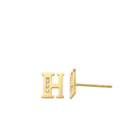 H Initial Earrings 14K Gold The perfect statement-maker for any occasion. Wear it stacked or by itself.   Each detail of the letter is carefully perfected and formed for easy reading. Simple and charming they can dress up every outfit with personalized style. These earrings are designed to be worn alone or mixed with other earrings. Your everyday earring choose just got a whole lot easier.