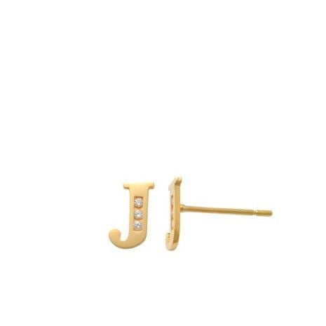 J Initial Earrings 14K Gold The perfect statement-maker for any occasion. Wear it stacked or by itself.   Each detail of the letter is carefully perfected and formed for easy reading. Simple and charming they can dress up every outfit with personalized style. These earrings are designed to be worn alone or mixed with other earrings. Your everyday earring choose just got a whole lot easier.