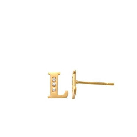 L Initial Earrings 14K Gold The perfect statement-maker for any occasion. Wear it stacked or by itself.   Each detail of the letter is carefully perfected and formed for easy reading. Simple and charming they can dress up every outfit with personalized style. These earrings are designed to be worn alone or mixed with other earrings. Your everyday earring choose just got a whole lot easier.