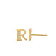 R Initial Earrings 14K Gold The perfect statement-maker for any occasion. Wear it stacked or by itself.   Each detail of the letter is carefully perfected and formed for easy reading. Simple and charming they can dress up every outfit with personalized style. These earrings are designed to be worn alone or mixed with other earrings. Your everyday earring choose just got a whole lot easier.
