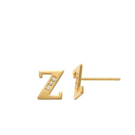 Z Initial Earrings 14K Gold The perfect statement-maker for any occasion. Wear it stacked or by itself.   Each detail of the letter is carefully perfected and formed for easy reading. Simple and charming they can dress up every outfit with personalized style. These earrings are designed to be worn alone or mixed with other earrings. Your everyday earring choose just got a whole lot easier.