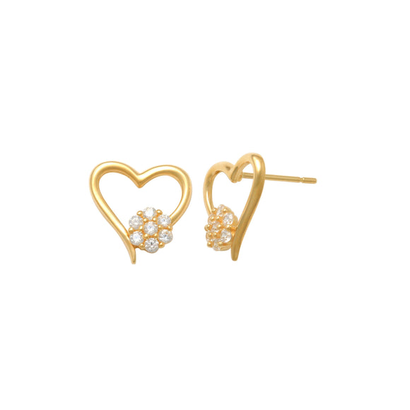Heart Earrings 14K Gold The versatility of these post-back earrings makes them a fashionable everyday accessory. Will be admired by many with a touch of this fascinating heart earrings will surely captive all who see. A charming choice for everyday wear.
