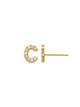 Pave C Initial Earrings 14K Gold The perfect statement-maker for any occasion. Wear it stacked or by itself.   Each detail of the letter is carefully perfected and formed for easy reading. Simple and charming they can dress up every outfit with personalized style. These earrings are designed to be worn alone or mixed with other earrings. Your everyday earring choose just got a whole lot easier.