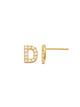 Pave D Initial Earrings 14K Gold The perfect statement-maker for any occasion. Wear it stacked or by itself.   Each detail of the letter is carefully perfected and formed for easy reading. Simple and charming they can dress up every outfit with personalized style. These earrings are designed to be worn alone or mixed with other earrings. Your everyday earring choose just got a whole lot easier.