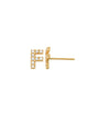 Pave F Initial Earrings 14K Gold The perfect statement-maker for any occasion. Wear it stacked or by itself.   Each detail of the letter is carefully perfected and formed for easy reading. Simple and charming they can dress up every outfit with personalized style. These earrings are designed to be worn alone or mixed with other earrings. Your everyday earring choose just got a whole lot easier.
