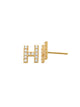 Pave H Initial Earrings 14K Gold The perfect statement-maker for any occasion. Wear it stacked or by itself.   Each detail of the letter is carefully perfected and formed for easy reading. Simple and charming they can dress up every outfit with personalized style. These earrings are designed to be worn alone or mixed with other earrings. Your everyday earring choose just got a whole lot easier.