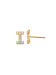 Pave I Initial Earrings 14K Gold The perfect statement-maker for any occasion. Wear it stacked or by itself.   Each detail of the letter is carefully perfected and formed for easy reading. Simple and charming they can dress up every outfit with personalized style. These earrings are designed to be worn alone or mixed with other earrings. Your everyday earring choose just got a whole lot easier.