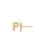 Pave  P Initial Earrings 14K Gold The perfect statement-maker for any occasion. Wear it stacked or by itself.   Each detail of the letter is carefully perfected and formed for easy reading. Simple and charming they can dress up every outfit with personalized style. These earrings are designed to be worn alone or mixed with other earrings. Your everyday earring choose just got a whole lot easier.