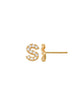 Pave S Initial Earrings 14K Gold The perfect statement-maker for any occasion. Wear it stacked or by itself.   Each detail of the letter is carefully perfected and formed for easy reading. Simple and charming they can dress up every outfit with personalized style. These earrings are designed to be worn alone or mixed with other earrings. Your everyday earring choose just got a whole lot easier.