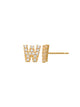 Pave W Initial Earrings 14K Gold The perfect statement-maker for any occasion. Wear it stacked or by itself.   Each detail of the letter is carefully perfected and formed for easy reading. Simple and charming they can dress up every outfit with personalized style. These earrings are designed to be worn alone or mixed with other earrings. Your everyday earring choose just got a whole lot easier.