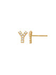 Pave Y Initial Earrings 14K Gold The perfect statement-maker for any occasion. Wear it stacked or by itself.   Each detail of the letter is carefully perfected and formed for easy reading. Simple and charming they can dress up every outfit with personalized style. These earrings are designed to be worn alone or mixed with other earrings. Your everyday earring choose just got a whole lot easier.