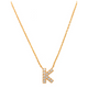 Pave K Initial Necklace 14K Gold A unique and timeless piece of jewelry that will be cherished for years to come! This stunning piece is perfect for adding a touch a personalization and style to any outfit.   Professionally designed with integrity, this necklace offers up an easy read for all to admire. Choose a letter, making it a truly special and unique piece of jewelry.