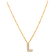 Pave L Initial Necklace 14K Gold A unique and timeless piece of jewelry that will be cherished for years to come! This stunning piece is perfect for adding a touch a personalization and style to any outfit.   Professionally designed with integrity, this necklace offers up an easy read for all to admire. Choose a letter, making it a truly special and unique piece of jewelry.