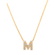 Pave M Initial Necklace 14K Gold A unique and timeless piece of jewelry that will be cherished for years to come! This stunning piece is perfect for adding a touch a personalization and style to any outfit.   Professionally designed with integrity, this necklace offers up an easy read for all to admire. Choose a letter, making it a truly special and unique piece of jewelry.