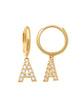 Dangling A Initial Huggie Earrings 14K Gold The perfect statement-maker for any occasion. Wear it stacked or by itself.   Each detail of the letter is carefully perfected and formed for easy reading. Simple and charming they can dress up every outfit with personalized style. These earrings are designed to be worn alone or mixed with other earrings. Your everyday earring choose just got a whole lot easier.