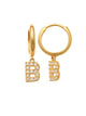 Dangling B Initial Huggie Earrings 14K Gold The perfect statement-maker for any occasion. Wear it stacked or by itself.   Each detail of the letter is carefully perfected and formed for easy reading. Simple and charming they can dress up every outfit with personalized style. These earrings are designed to be worn alone or mixed with other earrings. Your everyday earring choose just got a whole lot easier.