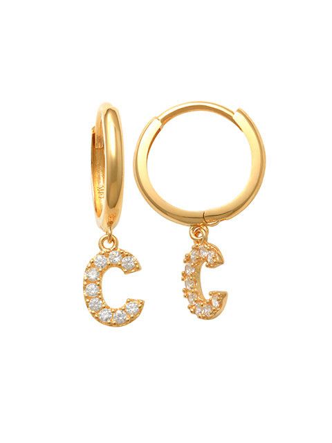 Dangling C Initial Huggie Earrings 14K Gold The perfect statement-maker for any occasion. Wear it stacked or by itself.   Each detail of the letter is carefully perfected and formed for easy reading. Simple and charming they can dress up every outfit with personalized style. These earrings are designed to be worn alone or mixed with other earrings. Your everyday earring choose just got a whole lot easier.