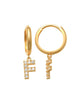 Dangling F Initial Huggie Earrings 14K Gold The perfect statement-maker for any occasion. Wear it stacked or by itself.   Each detail of the letter is carefully perfected and formed for easy reading. Simple and charming they can dress up every outfit with personalized style. These earrings are designed to be worn alone or mixed with other earrings. Your everyday earring choose just got a whole lot easier.
