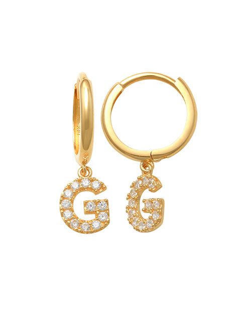 Dangling G Initial Huggie Earrings 14K Gold The perfect statement-maker for any occasion. Wear it stacked or by itself.   Each detail of the letter is carefully perfected and formed for easy reading. Simple and charming they can dress up every outfit with personalized style. These earrings are designed to be worn alone or mixed with other earrings. Your everyday earring choose just got a whole lot easier.