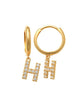Dangling H Initial Huggie Earrings 14K Gold The perfect statement-maker for any occasion. Wear it stacked or by itself.   Each detail of the letter is carefully perfected and formed for easy reading. Simple and charming they can dress up every outfit with personalized style. These earrings are designed to be worn alone or mixed with other earrings. Your everyday earring choose just got a whole lot easier.