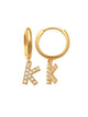 Dangling K Initial Huggie Earrings 14K Gold The perfect statement-maker for any occasion. Wear it stacked or by itself.   Each detail of the letter is carefully perfected and formed for easy reading. Simple and charming they can dress up every outfit with personalized style. These earrings are designed to be worn alone or mixed with other earrings. Your everyday earring choose just got a whole lot easier.