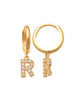 Dangling R Initial Huggie Earrings 14K Gold The perfect statement-maker for any occasion. Wear it stacked or by itself.   Each detail of the letter is carefully perfected and formed for easy reading. Simple and charming they can dress up every outfit with personalized style. These earrings are designed to be worn alone or mixed with other earrings. Your everyday earring choose just got a whole lot easier.