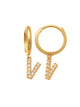 Dangling V Initial Huggie Earrings 14K Gold The perfect statement-maker for any occasion. Wear it stacked or by itself.   Each detail of the letter is carefully perfected and formed for easy reading. Simple and charming they can dress up every outfit with personalized style. These earrings are designed to be worn alone or mixed with other earrings. Your everyday earring choose just got a whole lot easier.