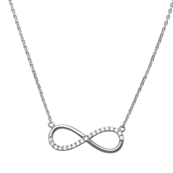Infinity Loop Necklace 14K White Gold A symbol of eternal love, our Infinity Loop Necklace is a timeless piece of designer fine jewelry with an elegant design. Add something truly unique to your style gracefully wear a beautiful necklace, embrace the everlasting love.
