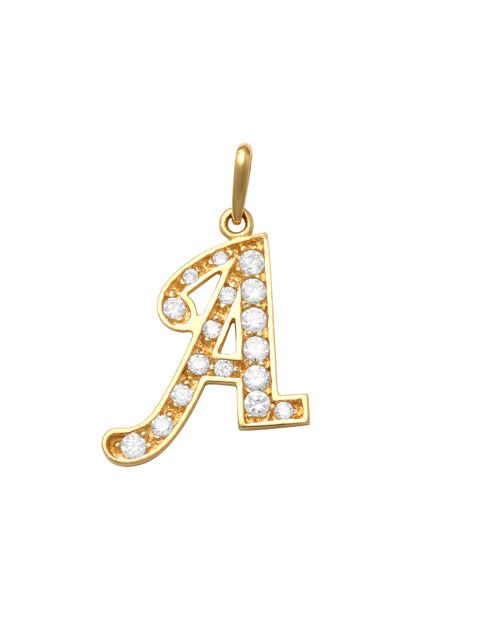 Pave Script A Initial 14K Gold Charm A unique and timeless piece of jewelry that will be cherished for years to come! This stunning piece is perfect for adding a touch a personalization and style to any outfit. Professionally designed with integrity, this charm offers up an easy read for all to admire. Choose a letter, making it a truly special and unique pice of jewelry.