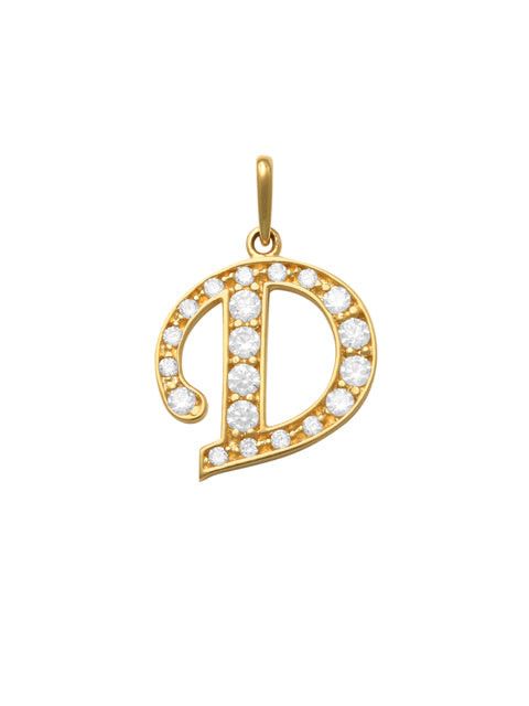 Pave Script D Initial 14K Gold Charm A unique and timeless piece of jewelry that will be cherished for years to come! This stunning piece is perfect for adding a touch a personalization and style to any outfit.   Professionally designed with integrity, this charm offers up an easy read for all to admire. Choose a letter, making it a truly special and unique pice of jewelry.