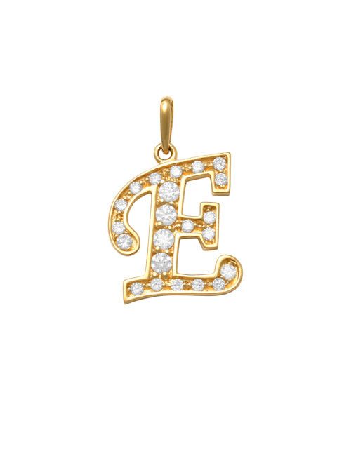 Pave Script E Initial 14K Gold Charm A unique and timeless piece of jewelry that will be cherished for years to come! This stunning piece is perfect for adding a touch a personalization and style to any outfit.   Professionally designed with integrity, this charm offers up an easy read for all to admire. Choose a letter, making it a truly special and unique pice of jewelry.