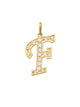 Pave Script F Initial 14K Gold Charm A unique and timeless piece of jewelry that will be cherished for years to come! This stunning piece is perfect for adding a touch a personalization and style to any outfit.   Professionally designed with integrity, this charm offers up an easy read for all to admire. Choose a letter, making it a truly special and unique pice of jewelry.