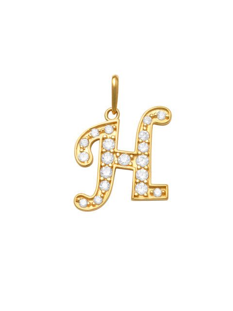 Pave Script H Initial 14K Gold Charm A unique and timeless piece of jewelry that will be cherished for years to come! This stunning piece is perfect for adding a touch a personalization and style to any outfit.   Professionally designed with integrity, this charm offers up an easy read for all to admire. Choose a letter, making it a truly special and unique pice of jewelry.