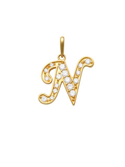 Pave Script N Initial 14K Gold Charm A unique and timeless piece of jewelry that will be cherished for years to come! This stunning piece is perfect for adding a touch a personalization and style to any outfit.   Professionally designed with integrity, this charm offers up an easy read for all to admire. Choose a letter, making it a truly special and unique pice of jewelry.