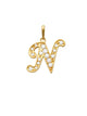 Pave Script N Initial 14K Gold Charm A unique and timeless piece of jewelry that will be cherished for years to come! This stunning piece is perfect for adding a touch a personalization and style to any outfit.   Professionally designed with integrity, this charm offers up an easy read for all to admire. Choose a letter, making it a truly special and unique pice of jewelry.