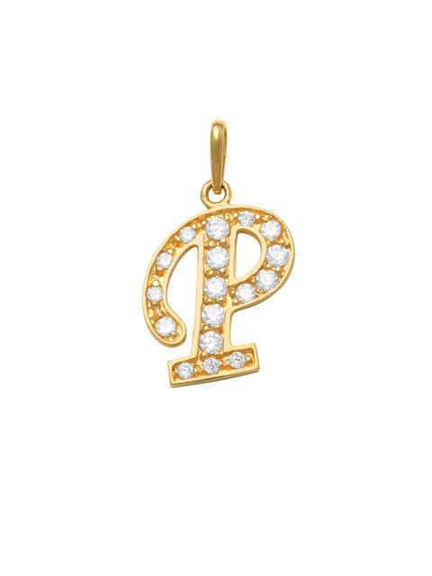 Pave Script P Initial 14K Gold Charm A unique and timeless piece of jewelry that will be cherished for years to come! This stunning piece is perfect for adding a touch a personalization and style to any outfit.   Professionally designed with integrity, this charm offers up an easy read for all to admire. Choose a letter, making it a truly special and unique pice of jewelry.
