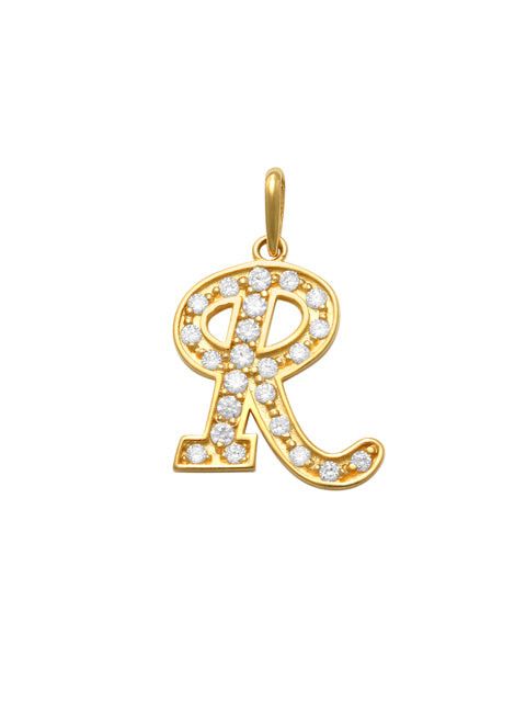 Pave Script R Initial 14K Gold Charm A unique and timeless piece of jewelry that will be cherished for years to come! This stunning piece is perfect for adding a touch a personalization and style to any outfit.   Professionally designed with integrity, this charm offers up an easy read for all to admire. Choose a letter, making it a truly special and unique pice of jewelry.