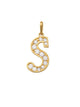 Pave Script S Initial 14K Gold Charm A unique and timeless piece of jewelry that will be cherished for years to come! This stunning piece is perfect for adding a touch a personalization and style to any outfit.   Professionally designed with integrity, this charm offers up an easy read for all to admire. Choose a letter, making it a truly special and unique pice of jewelry.