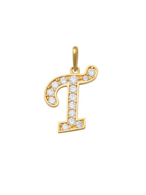 Pave Script T Initial 14K Gold Charm A unique and timeless piece of jewelry that will be cherished for years to come! This stunning piece is perfect for adding a touch a personalization and style to any outfit.   Professionally designed with integrity, this charm offers up an easy read for all to admire. Choose a letter, making it a truly special and unique pice of jewelry.