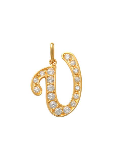 Pave Script U Initial 14K Gold Charm A unique and timeless piece of jewelry that will be cherished for years to come! This stunning piece is perfect for adding a touch a personalization and style to any outfit.   Professionally designed with integrity, this charm offers up an easy read for all to admire. Choose a letter, making it a truly special and unique pice of jewelry.