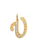 Pave Script U Initial 14K Gold Charm A unique and timeless piece of jewelry that will be cherished for years to come! This stunning piece is perfect for adding a touch a personalization and style to any outfit.   Professionally designed with integrity, this charm offers up an easy read for all to admire. Choose a letter, making it a truly special and unique pice of jewelry.