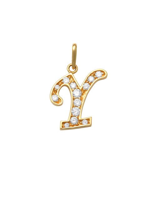 Pave Script Y Initial 14K Gold Charm A unique and timeless piece of jewelry that will be cherished for years to come! This stunning piece is perfect for adding a touch a personalization and style to any outfit.   Professionally designed with integrity, this charm offers up an easy read for all to admire. Choose a letter, making it a truly special and unique pice of jewelry.