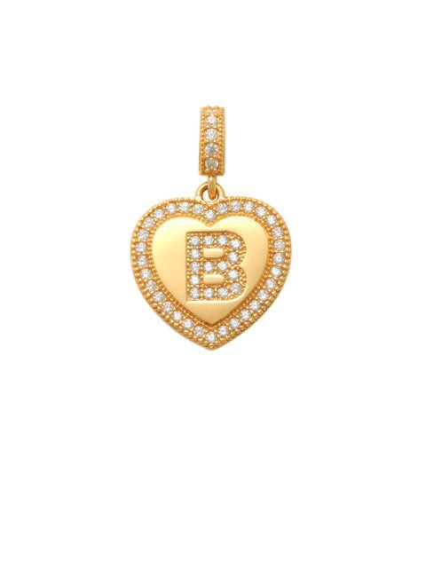 Heart Initial B Charm 14K Gold A unique and timeless piece of jewelry that will be cherished for years to come! This stunning piece is perfect for adding a touch a personalization and style to any outfit. Professionally designed with integrity, this charm offers up an easy read for all to admire. Choose a letter, making it a truly special and unique piece of jewelry.
